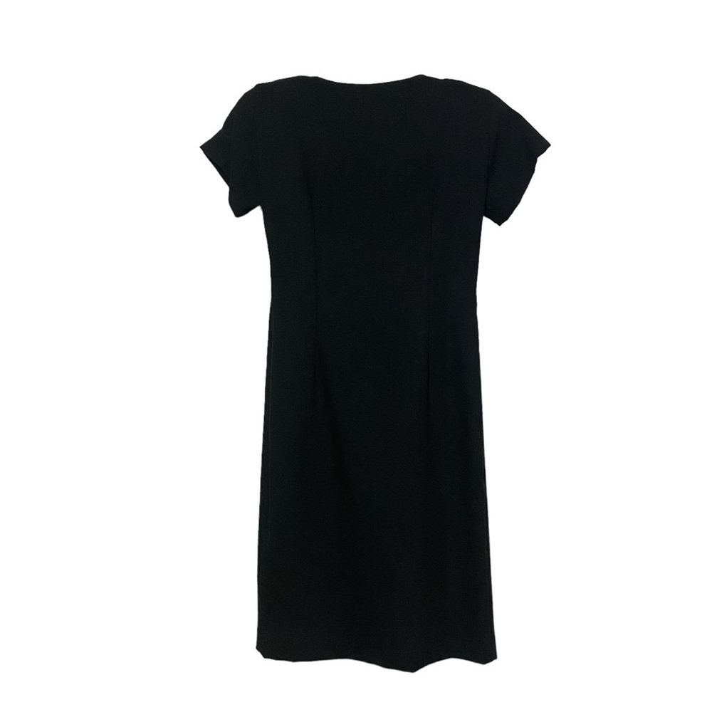 Vintage Rainbow Button Front Fitted David Mitchell Petite 80’s Dress Black - Picture 11 of 14